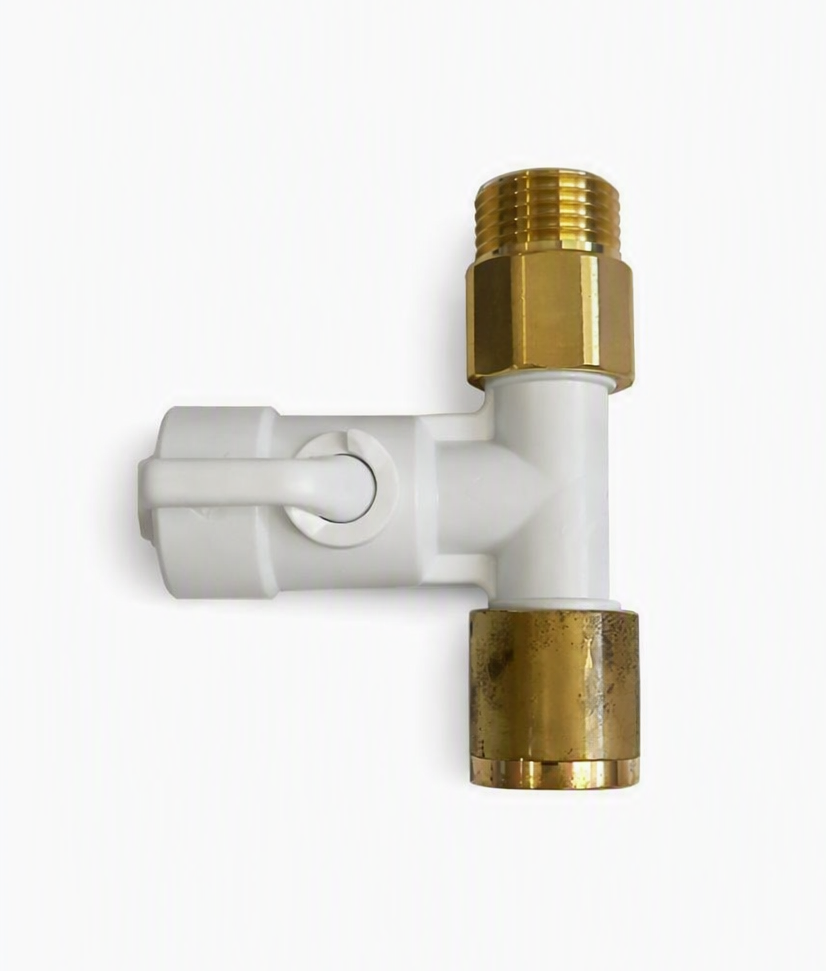 Acetal Angle Stop Valve with Brass Connections