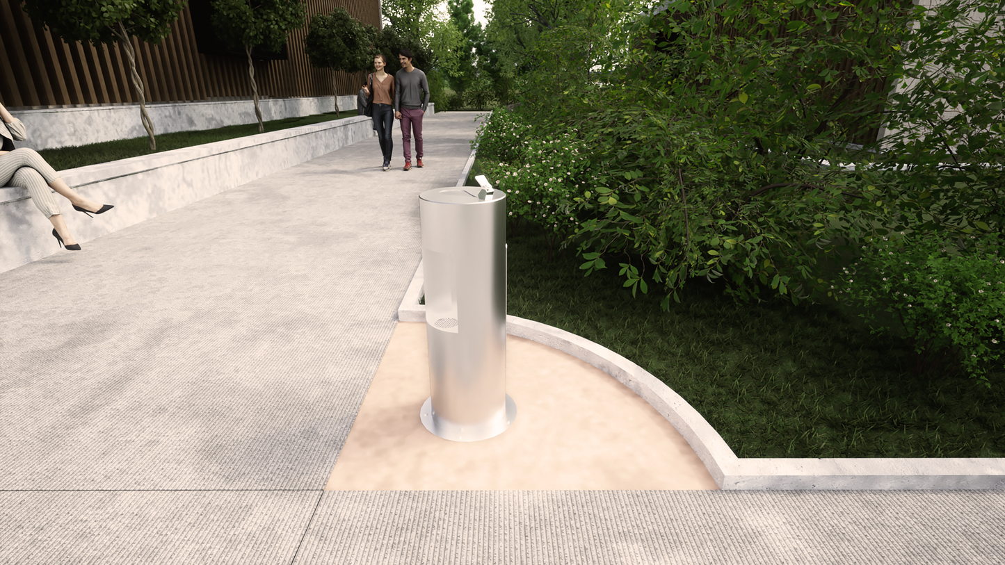 Stainless Steel Drinking Fountain with Bottle Filler - Mount Eden