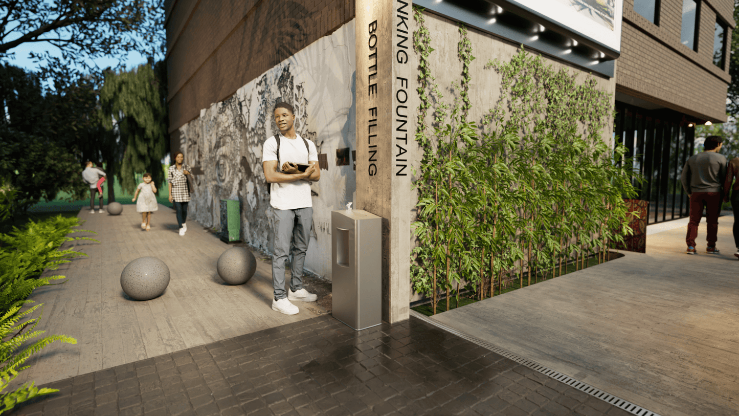 Mountain Fresh minimalist drinking fountain with clean design