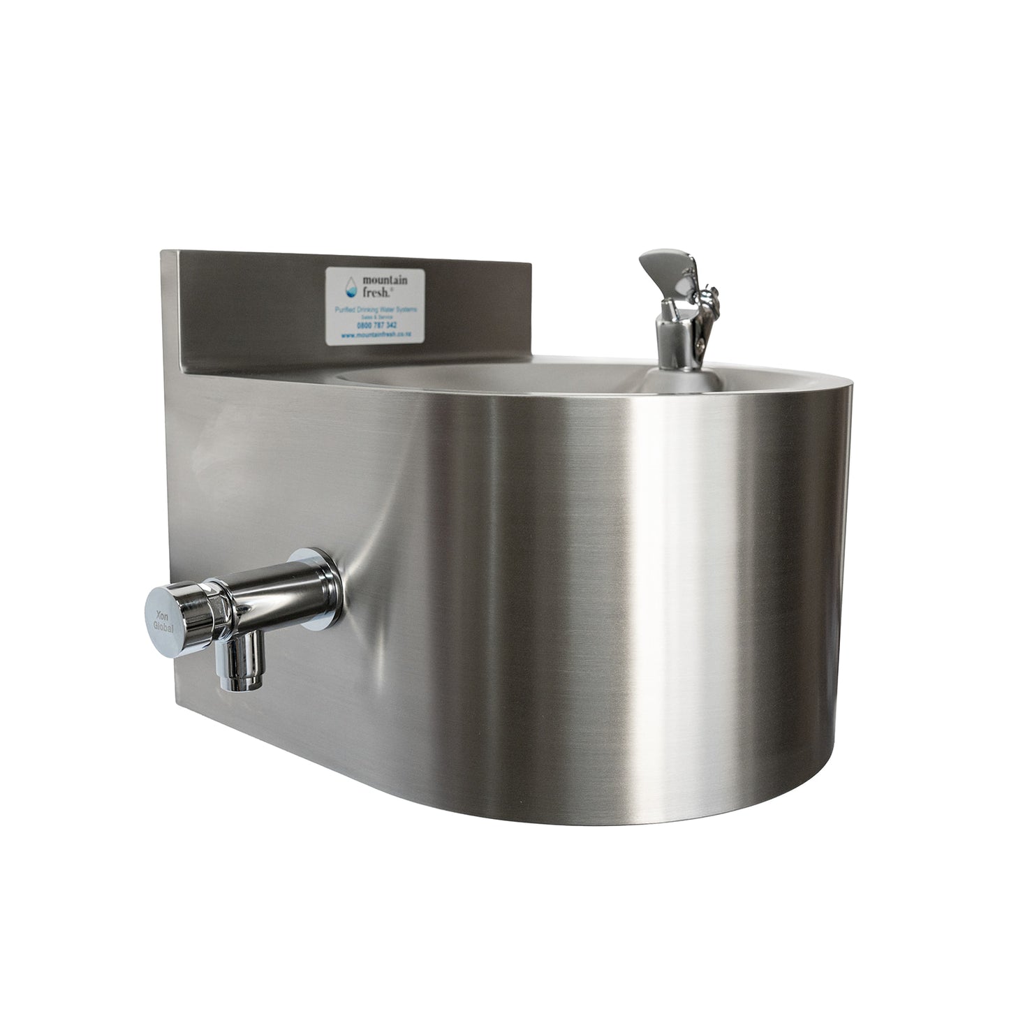 Stainless Steel Wall Mounted Fountain With Side Mounted Bottle Filler - Mount Cardrona