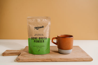 Mitchells Nutrition Bone Broth Powder – alternate view of the product jar.