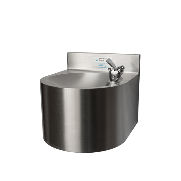 Mount Cardrona drinking fountain fully installed with stainless steel water dispensing unit.