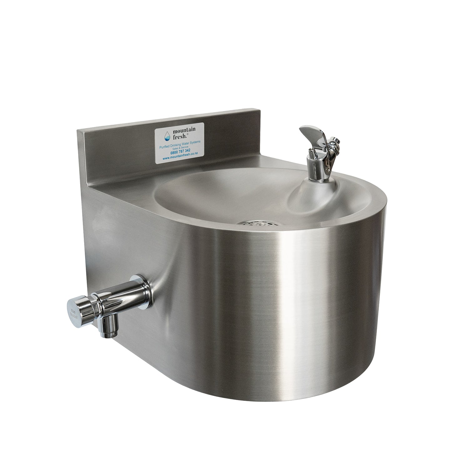 Stainless Steel Wall Mounted Fountain With Side Mounted Bottle Filler - Mount Cardrona