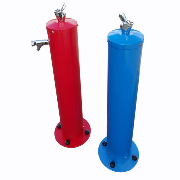 Mount Olympus drinking fountain installed outdoors with polished finish