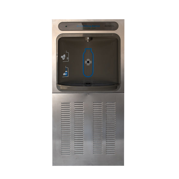 Full view of Mount Tasman drinking fountain with functional water spout and base.