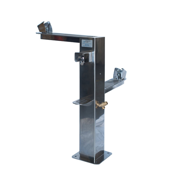 Full view of Mountain Fresh Tarawera Drinking Fountain highlighting its durable stainless steel construction